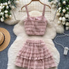 Beach Boho Women's Set Strap Sleeveless Tank Top and Ruched Mini A - line Skirts Two 2 Piece Sets 2025 Summer Outfits - MAGUSTA BEAUTY