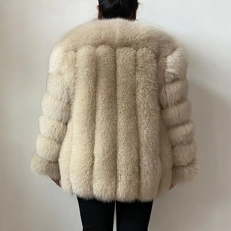 BEIZIRU Winter Woman Real Fox Fur Coat Warm Fashion Natural New Luxury Stylelong sleeve fashion girls jacket - MAGUSTA BEAUTY