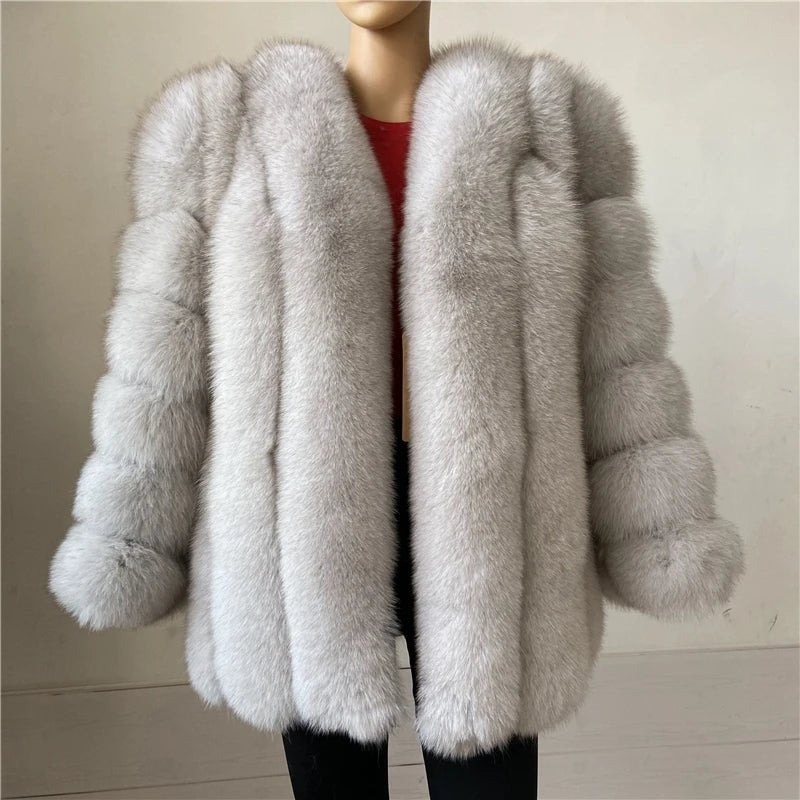 BEIZIRU Winter Woman Real Fox Fur Coat Warm Fashion Natural New Luxury Stylelong sleeve fashion girls jacket - MAGUSTA BEAUTY