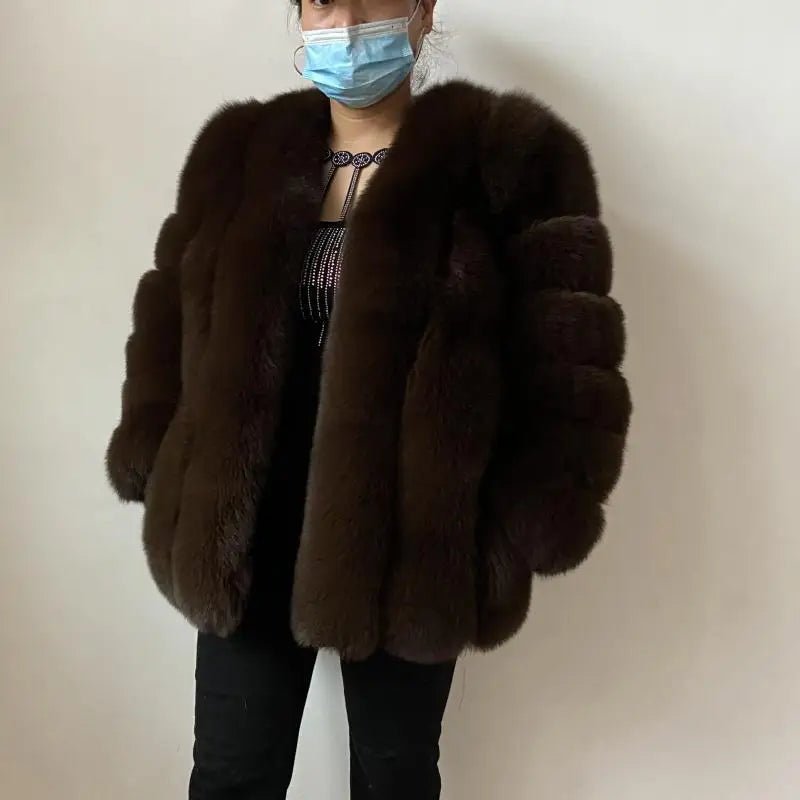 BEIZIRU Winter Woman Real Fox Fur Coat Warm Fashion Natural New Luxury Stylelong sleeve fashion girls jacket - MAGUSTA BEAUTY