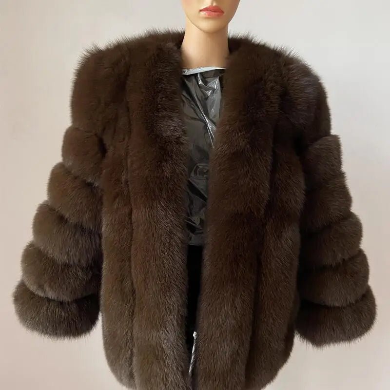 BEIZIRU Winter Woman Real Fox Fur Coat Warm Fashion Natural New Luxury Stylelong sleeve fashion girls jacket - MAGUSTA BEAUTY