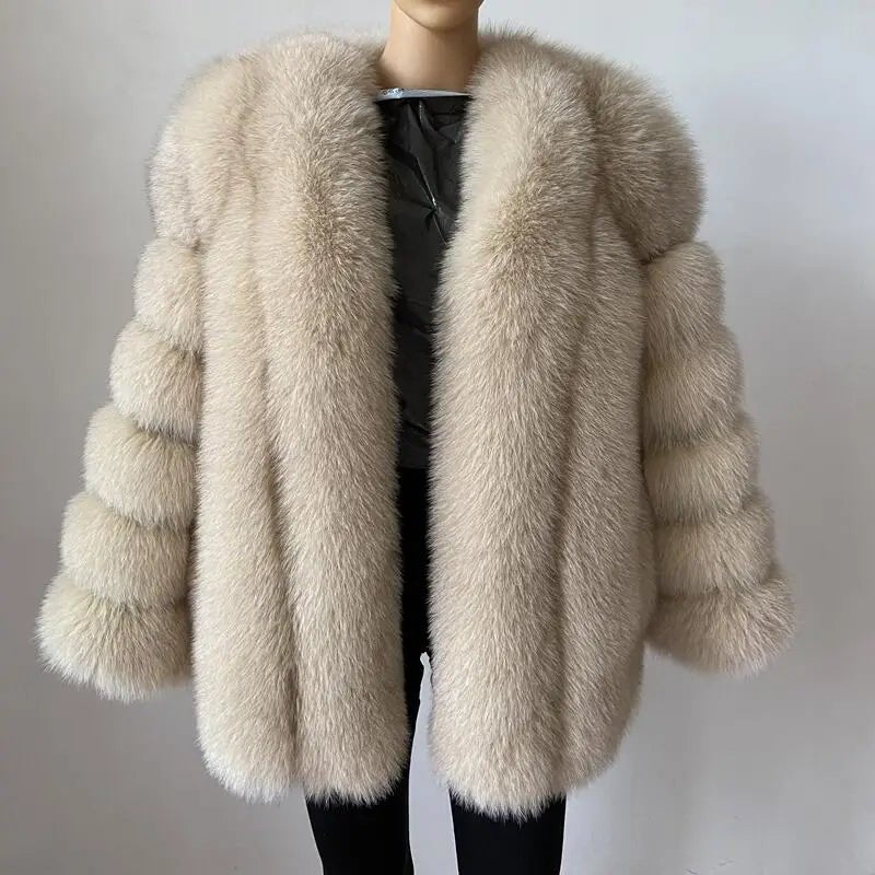 BEIZIRU Winter Woman Real Fox Fur Coat Warm Fashion Natural New Luxury Stylelong sleeve fashion girls jacket - MAGUSTA BEAUTY