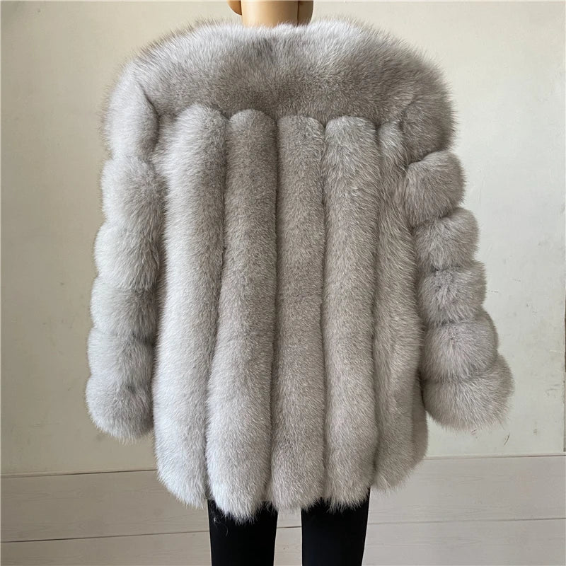 BEIZIRU Winter Woman Real Fox Fur Coat Warm Fashion Natural New Luxury Stylelong sleeve fashion girls jacket - MAGUSTA BEAUTY