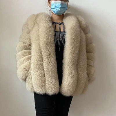 BEIZIRU Winter Woman Real Fox Fur Coat Warm Fashion Natural New Luxury Stylelong sleeve fashion girls jacket - MAGUSTA BEAUTY