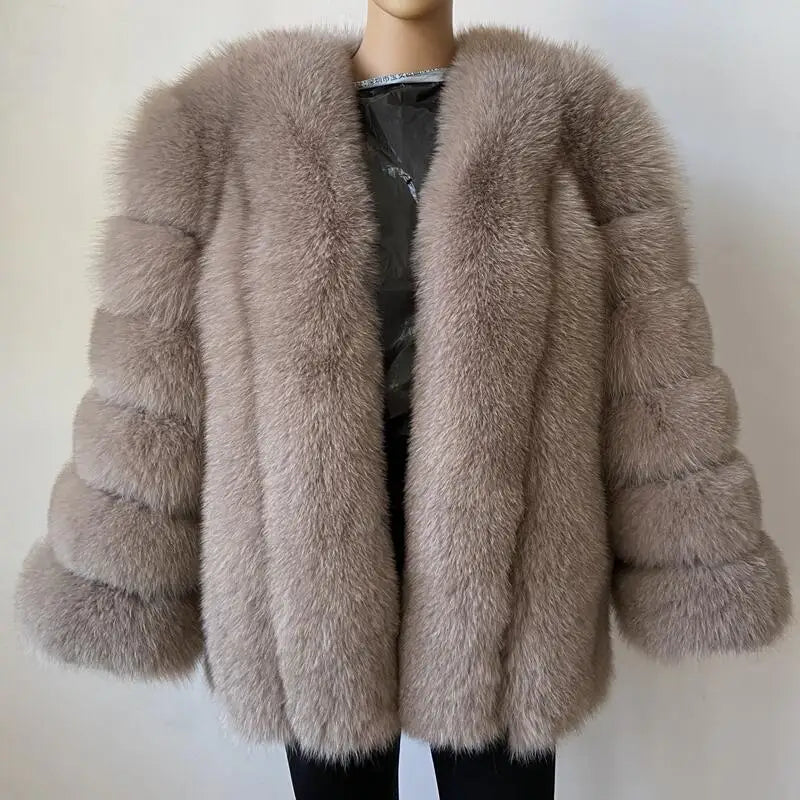 BEIZIRU Winter Woman Real Fox Fur Coat Warm Fashion Natural New Luxury Stylelong sleeve fashion girls jacket - MAGUSTA BEAUTY