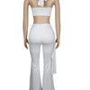 Beyprern New Chic Twist Front Crop Top And Long Straps Wide Legs Pants Set Womens Ruched Metal Tracksuits Set Night Out Overalls - MAGUSTA BEAUTY