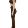 Beyprern New Chic Twist Front Crop Top And Long Straps Wide Legs Pants Set Womens Ruched Metal Tracksuits Set Night Out Overalls - MAGUSTA BEAUTY