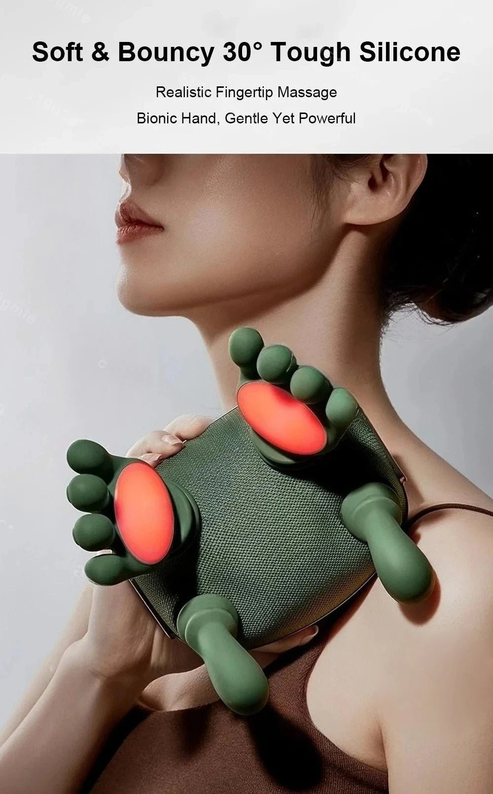 Bionic Neck Shoulder Massager Heated Back Massagers Electric Kneading Muscles Massage Pillow Neck Waist Leg Body 3-Level Modes - MAGUSTA BEAUTY
