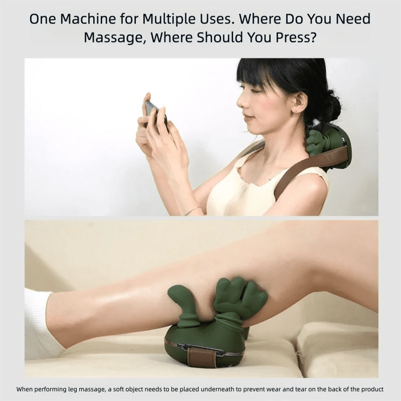 Bionic Neck Shoulder Massager Heated Back Massagers Electric Kneading Muscles Massage Pillow Neck Waist Leg Body 3-Level Modes - MAGUSTA BEAUTY