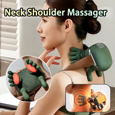Bionic Neck Shoulder Massager Heated Back Massagers Electric Kneading Muscles Massage Pillow Neck Waist Leg Body 3-Level Modes - MAGUSTA BEAUTY