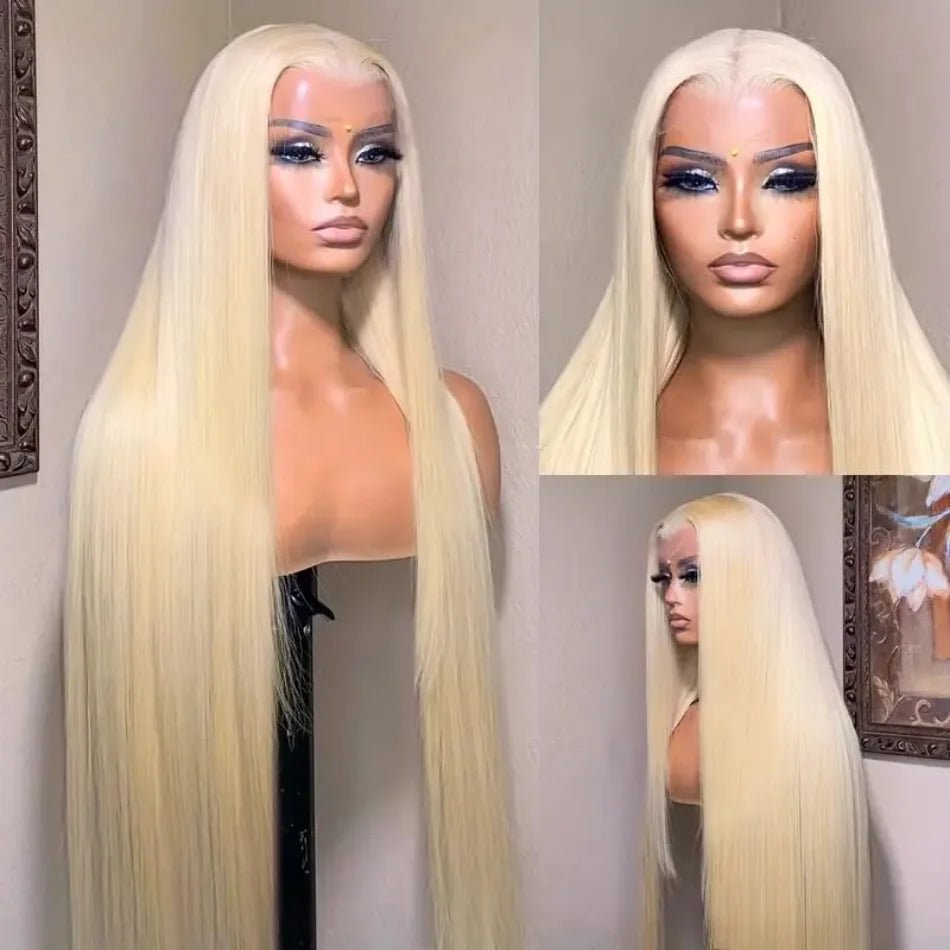 Blonde 613 Human Hair Wigs Straight Hd Lace Frontal Wig 13X6 Brazilian Wig For Black Women 30 40 Inch Lace Front Wig 230 Density - MAGUSTA BEAUTY