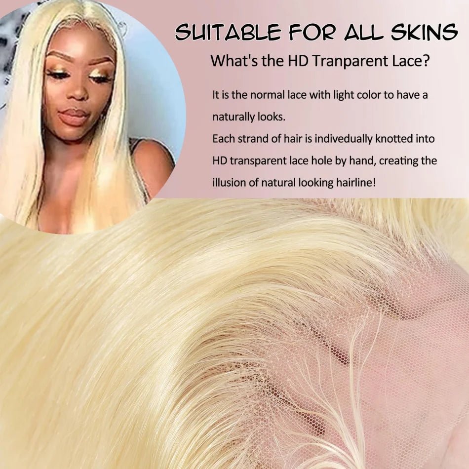 Blonde 613 Human Hair Wigs Straight Hd Lace Frontal Wig 13X6 Brazilian Wig For Black Women 30 40 Inch Lace Front Wig 230 Density - MAGUSTA BEAUTY
