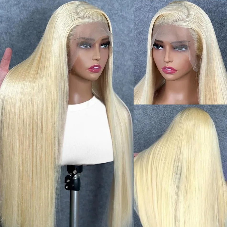 Blonde 613 Human Hair Wigs Straight Hd Lace Frontal Wig 13X6 Brazilian Wig For Black Women 30 40 Inch Lace Front Wig 230 Density - MAGUSTA BEAUTY
