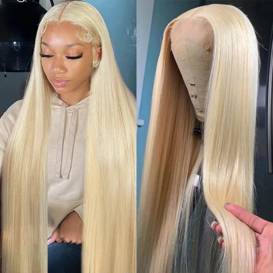 Blonde 613 Human Hair Wigs Straight Hd Lace Frontal Wig 13X6 Brazilian Wig For Black Women 30 40 Inch Lace Front Wig 230 Density - MAGUSTA BEAUTY