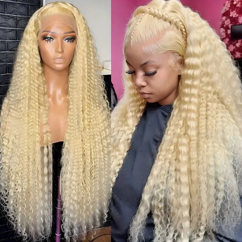 Blonde 613 Human Hair Wigs Straight Hd Lace Frontal Wig 13X6 Brazilian Wig For Black Women 30 40 Inch Lace Front Wig 230 Density - MAGUSTA BEAUTY