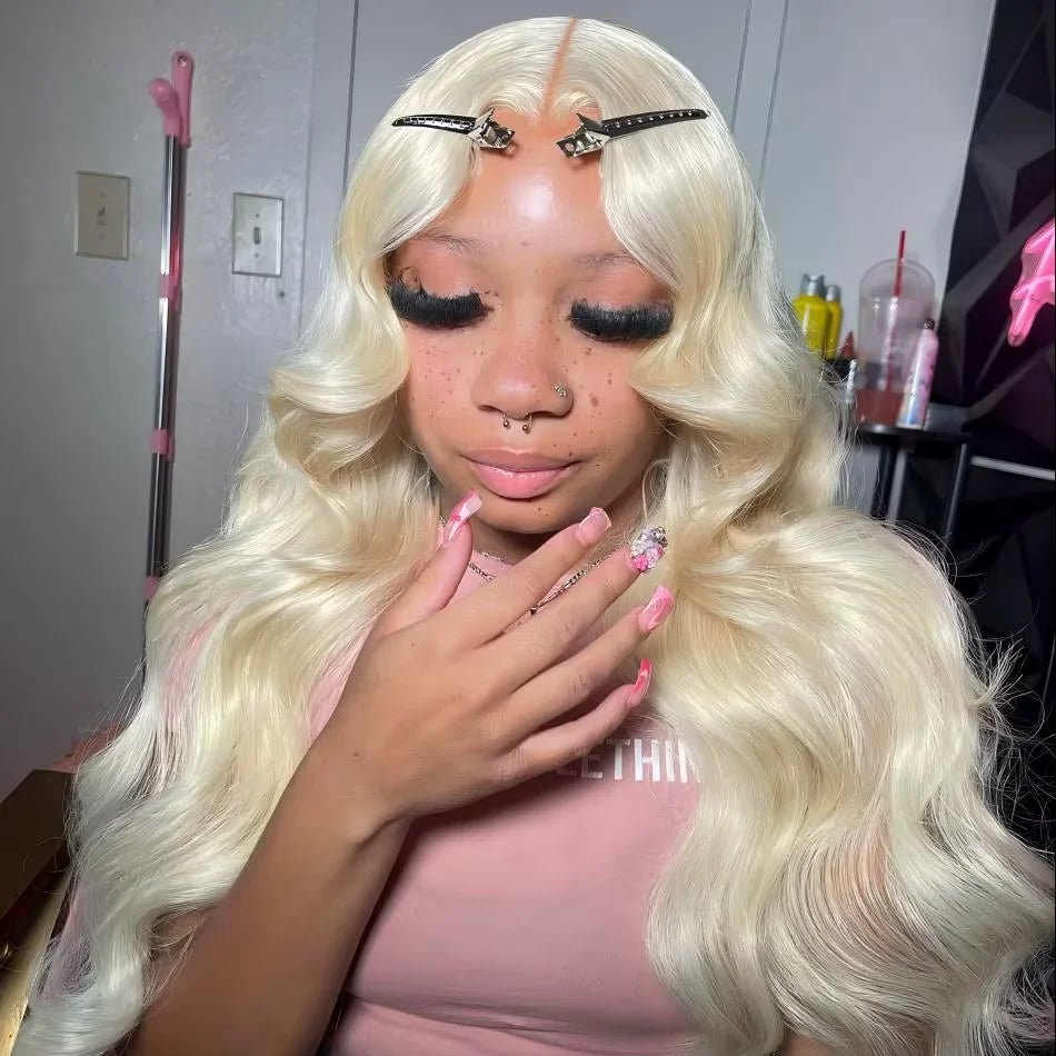 Blonde 613 Human Hair Wigs Straight Hd Lace Frontal Wig 13X6 Brazilian Wig For Black Women 30 40 Inch Lace Front Wig 230 Density - MAGUSTA BEAUTY