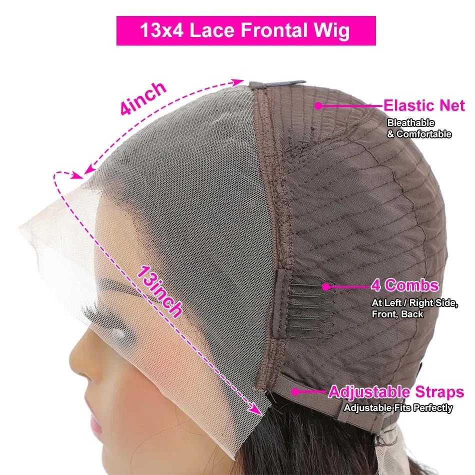 Bone Straight Bob Wig Human Hair 13x4 Lace Wigs Transparent Lace Human Hair Short Wig Pre Plucked 200% Density For Women - MAGUSTA BEAUTY