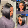 Bone Straight Bob Wig Human Hair 13x4 Lace Wigs Transparent Lace Human Hair Short Wig Pre Plucked 200% Density For Women - MAGUSTA BEAUTY