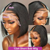 Bone Straight Bob Wig Human Hair 13x4 Lace Wigs Transparent Lace Human Hair Short Wig Pre Plucked 200% Density For Women - MAGUSTA BEAUTY
