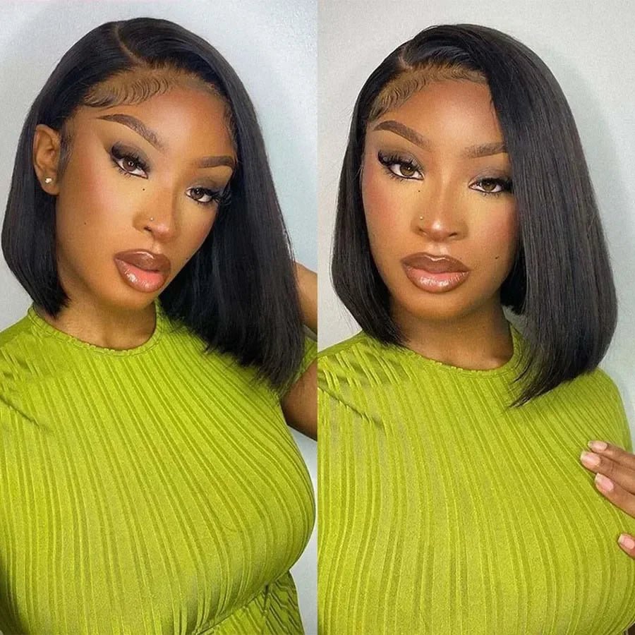 Bone Straight Bob Wig Human Hair 13x4 Lace Wigs Transparent Lace Human Hair Short Wig Pre Plucked 200% Density For Women - MAGUSTA BEAUTY