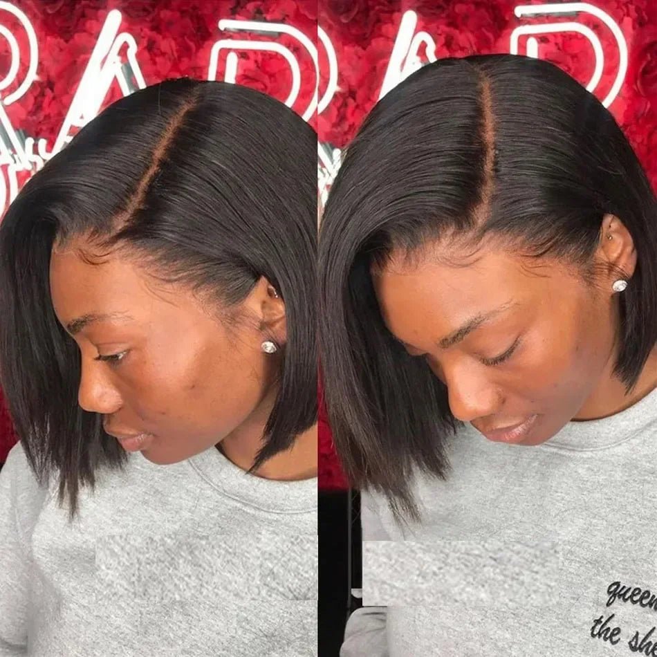 Bone Straight Bob Wig Human Hair 13x4 Lace Wigs Transparent Lace Human Hair Short Wig Pre Plucked 200% Density For Women - MAGUSTA BEAUTY