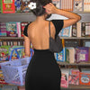 BOOFEENAA Short Sleeve Backless Long Dresses Sexy Outfits for Women Clothes Basics Casual Bodycon Grey Black Dress C71-BH23 - MAGUSTA BEAUTY