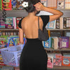 BOOFEENAA Short Sleeve Backless Long Dresses Sexy Outfits for Women Clothes Basics Casual Bodycon Grey Black Dress C71-BH23 - MAGUSTA BEAUTY