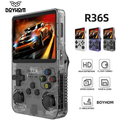 BOYHOM R36S Retro Handheld Video Game Console Linux System 3.5 Inch IPS Screen R35s Pro Portable Pocket Video Player 64GB Games - MAGUSTA BEAUTY