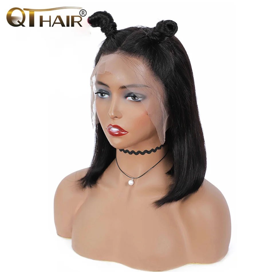 Brazilian 13*4 Lace Front Wig Short Human Hair Wigs Remy Hair 4*4 Lace Short Bob Straight Wig Wigs for Women Swiss Lace QT Hair - MAGUSTA BEAUTY