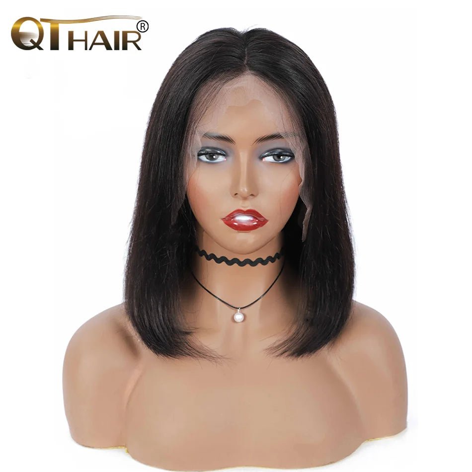Brazilian 13*4 Lace Front Wig Short Human Hair Wigs Remy Hair 4*4 Lace Short Bob Straight Wig Wigs for Women Swiss Lace QT Hair - MAGUSTA BEAUTY