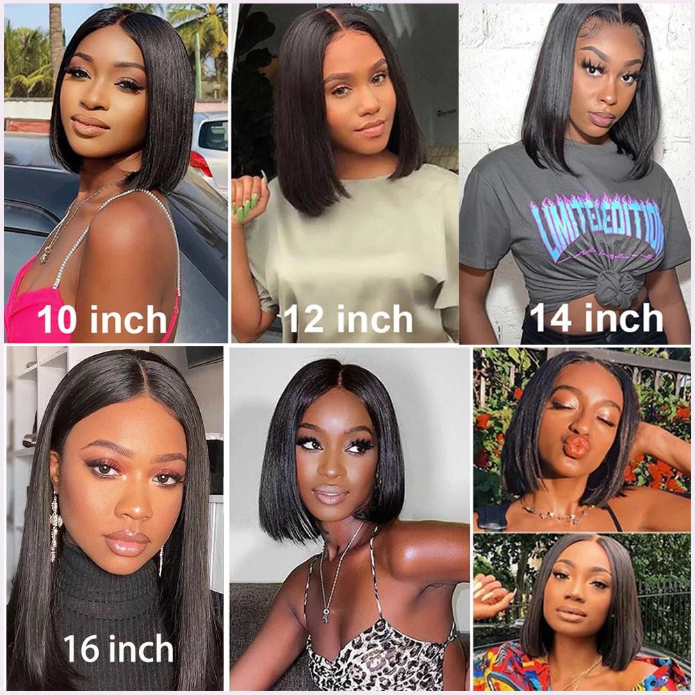 Brazilian 13*4 Lace Front Wig Short Human Hair Wigs Remy Hair 4*4 Lace Short Bob Straight Wig Wigs for Women Swiss Lace QT Hair - MAGUSTA BEAUTY
