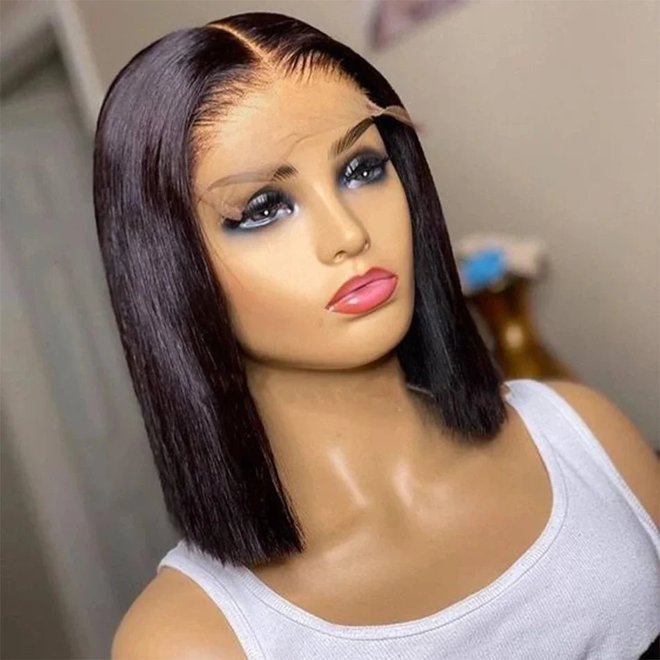 Brazilian 13*4 Lace Front Wig Short Human Hair Wigs Remy Hair 4*4 Lace Short Bob Straight Wig Wigs for Women Swiss Lace QT Hair - MAGUSTA BEAUTY