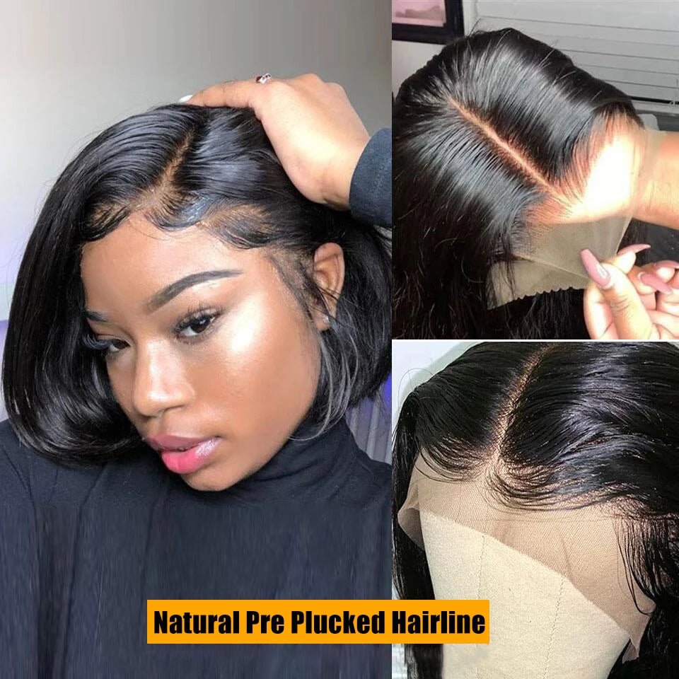 Brazilian 13*4 Lace Front Wig Short Human Hair Wigs Remy Hair 4*4 Lace Short Bob Straight Wig Wigs for Women Swiss Lace QT Hair - MAGUSTA BEAUTY
