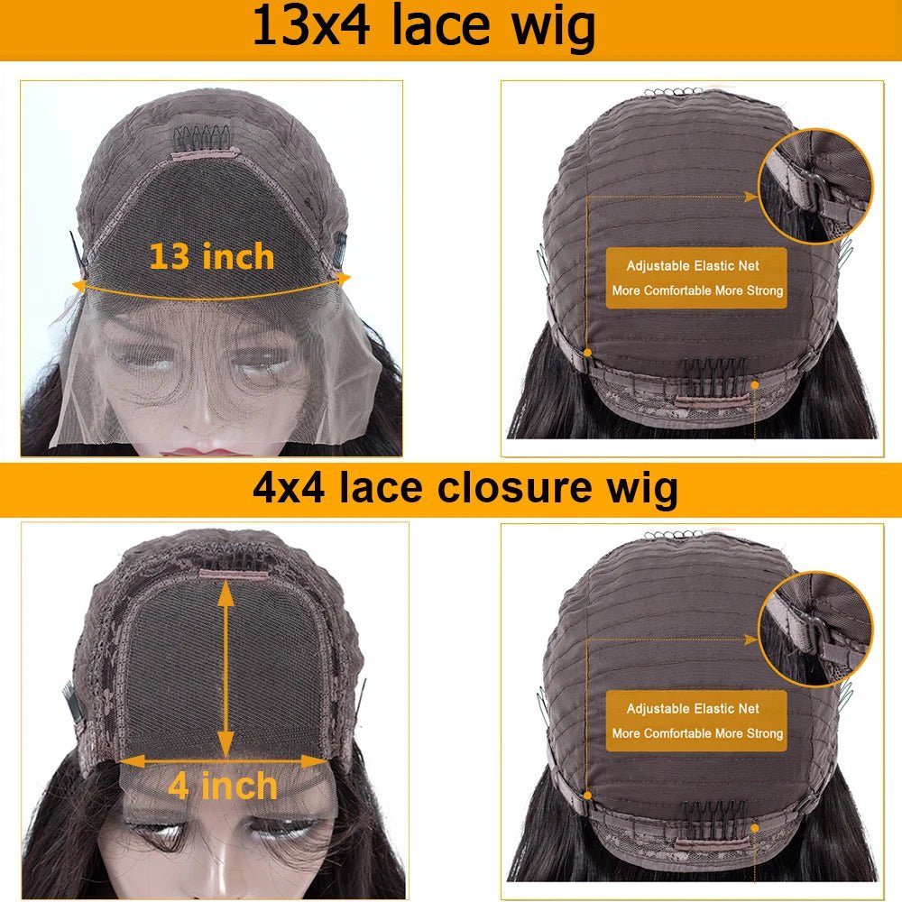 Brazilian 13*4 Lace Front Wig Short Human Hair Wigs Remy Hair 4*4 Lace Short Bob Straight Wig Wigs for Women Swiss Lace QT Hair - MAGUSTA BEAUTY