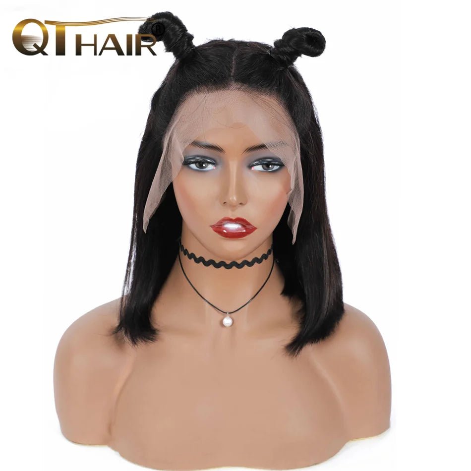 Brazilian 13*4 Lace Front Wig Short Human Hair Wigs Remy Hair 4*4 Lace Short Bob Straight Wig Wigs for Women Swiss Lace QT Hair - MAGUSTA BEAUTY