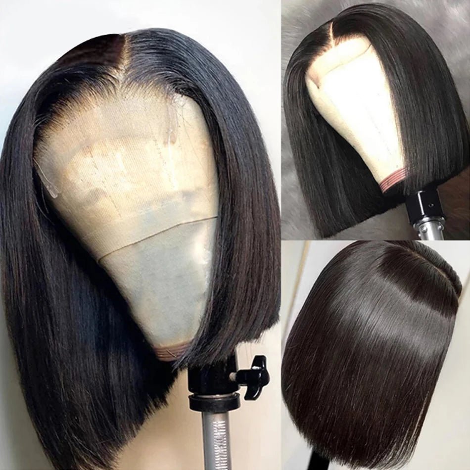 Brazilian 13*4 Lace Front Wig Short Human Hair Wigs Remy Hair 4*4 Lace Short Bob Straight Wig Wigs for Women Swiss Lace QT Hair - MAGUSTA BEAUTY