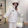 Brown Furry Pajama Sets Fluffy Teddy Bear Hooded Zipper Sleepwear Women Plush Warm Thick Christmas Homewear Y2K Kawaii Nightwear - MAGUSTA BEAUTY
