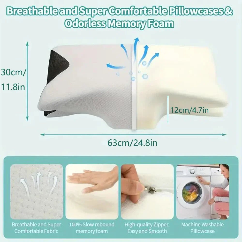 Butterfly Sleep Memory Neck Pillow Slow Rebound Comfortable Memory Foam Sleep Pillow Cervical Orthopedic Neck Massage Bed Pillow - MAGUSTA BEAUTY