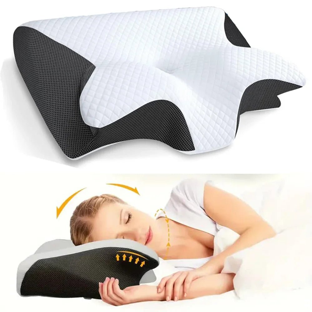 Butterfly Sleep Memory Neck Pillow Slow Rebound Comfortable Memory Foam Sleep Pillow Cervical Orthopedic Neck Massage Bed Pillow - MAGUSTA BEAUTY