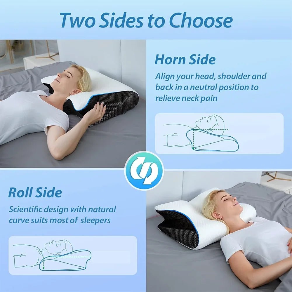 Butterfly Sleep Memory Neck Pillow Slow Rebound Comfortable Memory Foam Sleep Pillow Cervical Orthopedic Neck Massage Bed Pillow - MAGUSTA BEAUTY