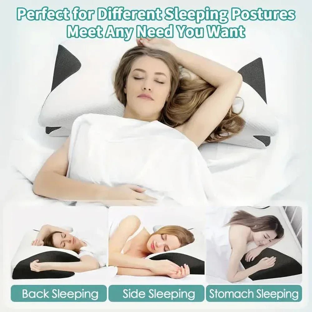 Butterfly Sleep Memory Neck Pillow Slow Rebound Comfortable Memory Foam Sleep Pillow Cervical Orthopedic Neck Massage Bed Pillow - MAGUSTA BEAUTY