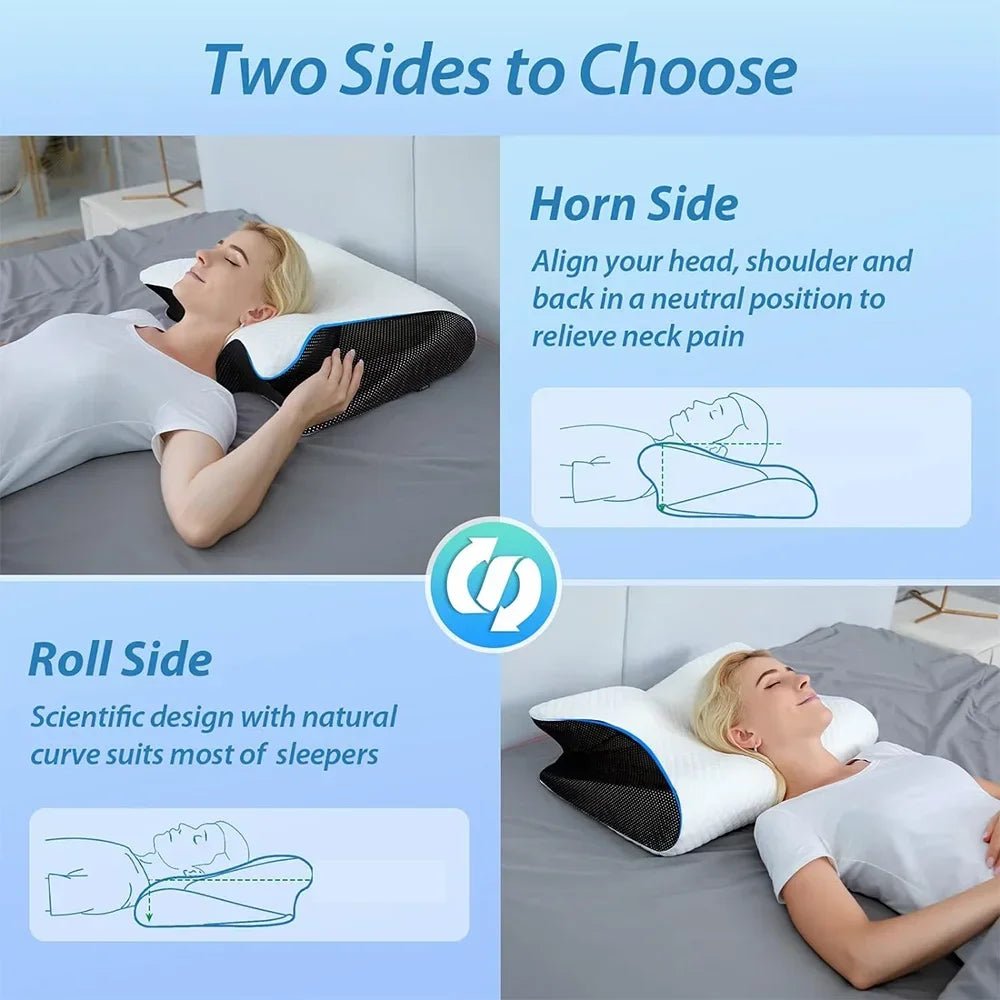 Butterfly Sleep Memory Neck Pillow Slow Rebound Comfortable Memory Foam Sleep Pillow Cervical Orthopedic Neck Massage Bed Pillow - MAGUSTA BEAUTY