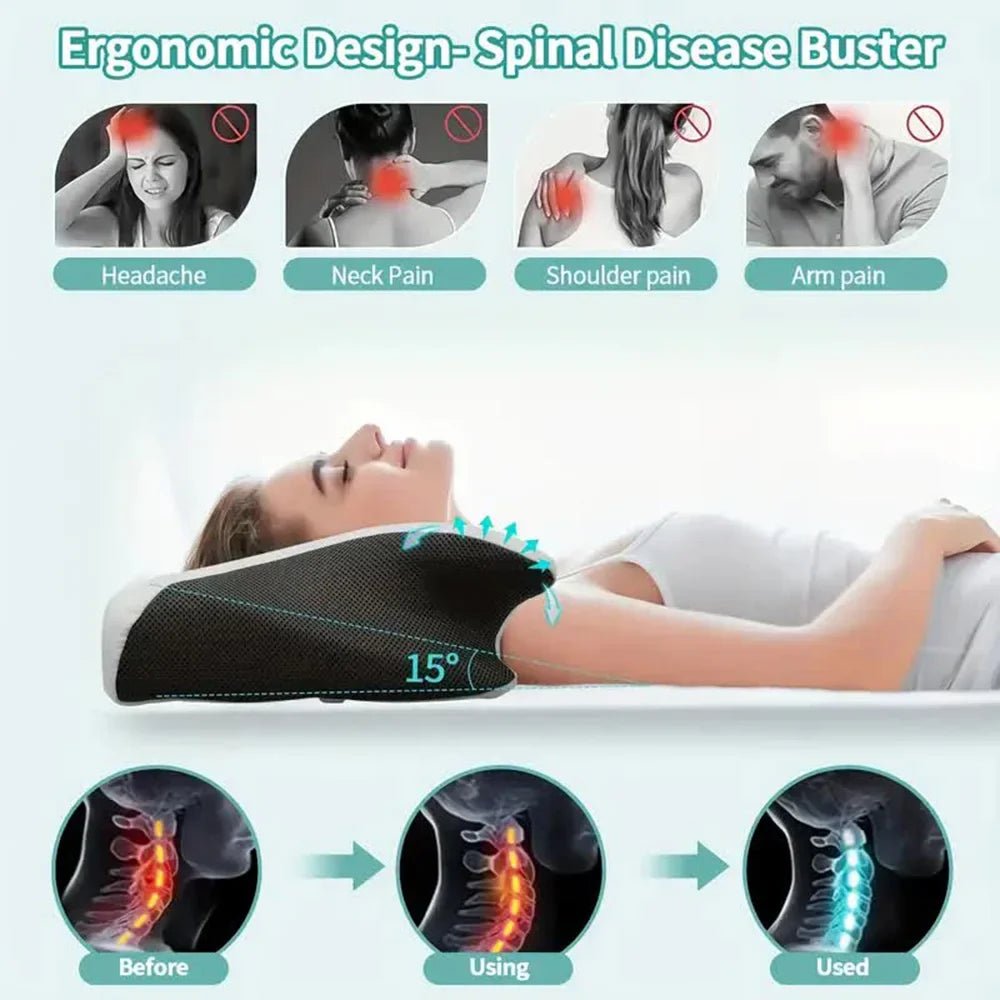 Butterfly Sleep Memory Neck Pillow Slow Rebound Comfortable Memory Foam Sleep Pillow Cervical Orthopedic Neck Massage Bed Pillow - MAGUSTA BEAUTY