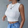 Casual Sleeveless Rib Knit Tank Top Women Summer Y2K High Street Style Koreanfashion Mock Neck Slim Fit Crop Top Streetwear 2024 - MAGUSTA BEAUTY