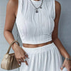 Casual Sleeveless Rib Knit Tank Top Women Summer Y2K High Street Style Koreanfashion Mock Neck Slim Fit Crop Top Streetwear 2024 - MAGUSTA BEAUTY