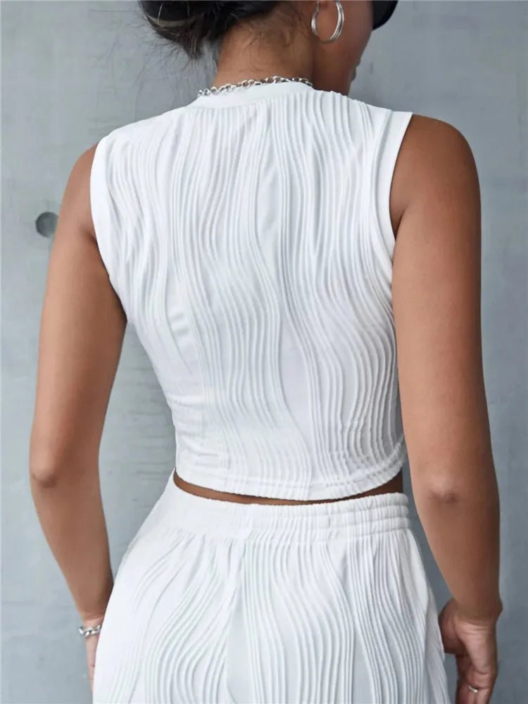 Casual Sleeveless Rib Knit Tank Top Women Summer Y2K High Street Style Koreanfashion Mock Neck Slim Fit Crop Top Streetwear 2024 - MAGUSTA BEAUTY