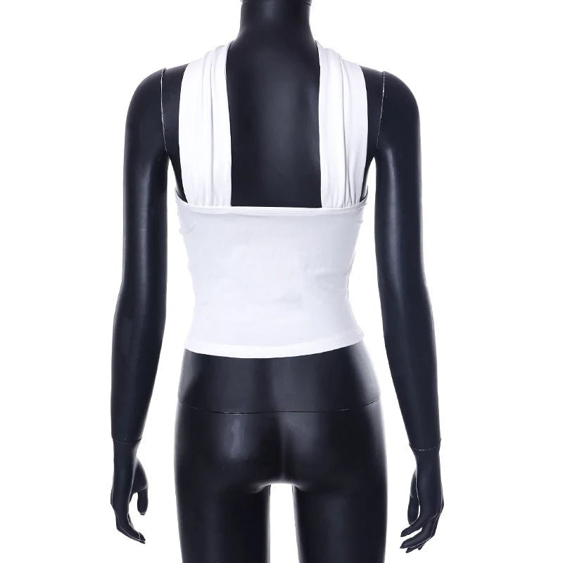 Chic White Sexy Strapless Crop Tops 2024 Elegant Summer Slim Tanks Tube Top Cropped Solid - MAGUSTA BEAUTY