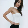 Chic White Sexy Strapless Crop Tops 2024 Elegant Summer Slim Tanks Tube Top Cropped Solid - MAGUSTA BEAUTY