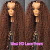 Chocolate Brown Deep Wave 13x6 Lace Front Wig Wig Human Hair Water Wave 250% Density Curly Wig Human Hair Brown Wigs Pre Plucked - MAGUSTA BEAUTY