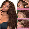 Chocolate Brown Deep Wave 13x6 Lace Front Wig Wig Human Hair Water Wave 250% Density Curly Wig Human Hair Brown Wigs Pre Plucked - MAGUSTA BEAUTY
